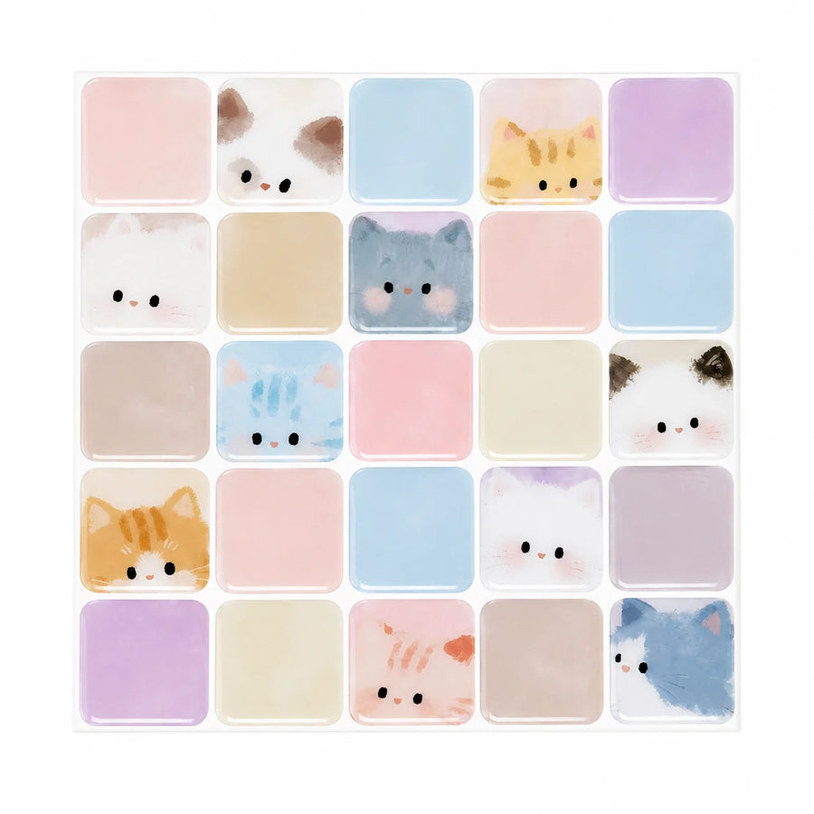 Pastel Cats Peel & Stick Wall Tiles