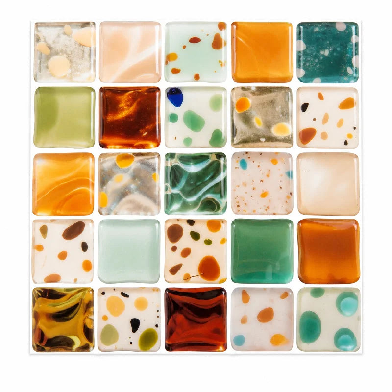 Warm Patchwork Peel & Stick Wall Tiles