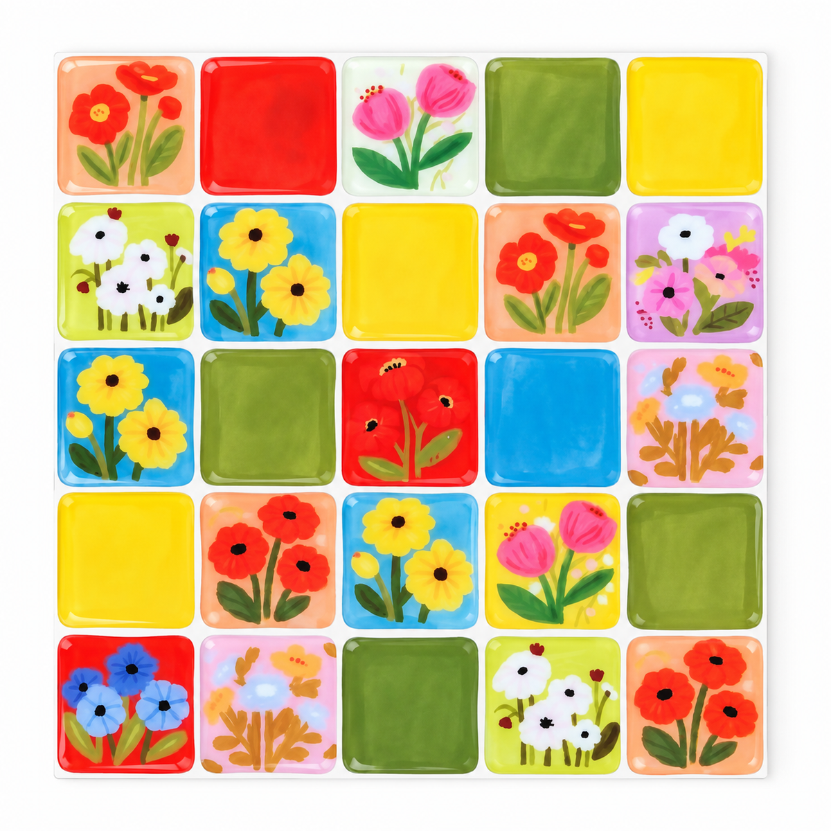 Retro Garden Peel & Stick Wall Tiles