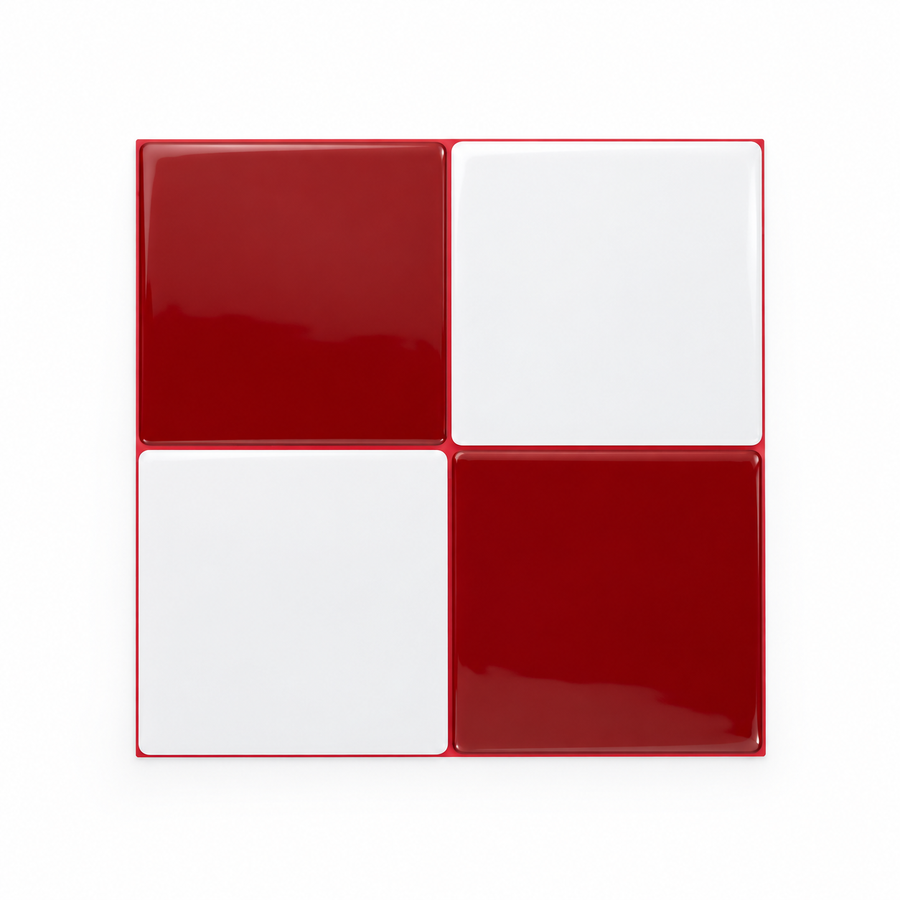 Red & White Checkerboard Peel & Stick Wall Tiles