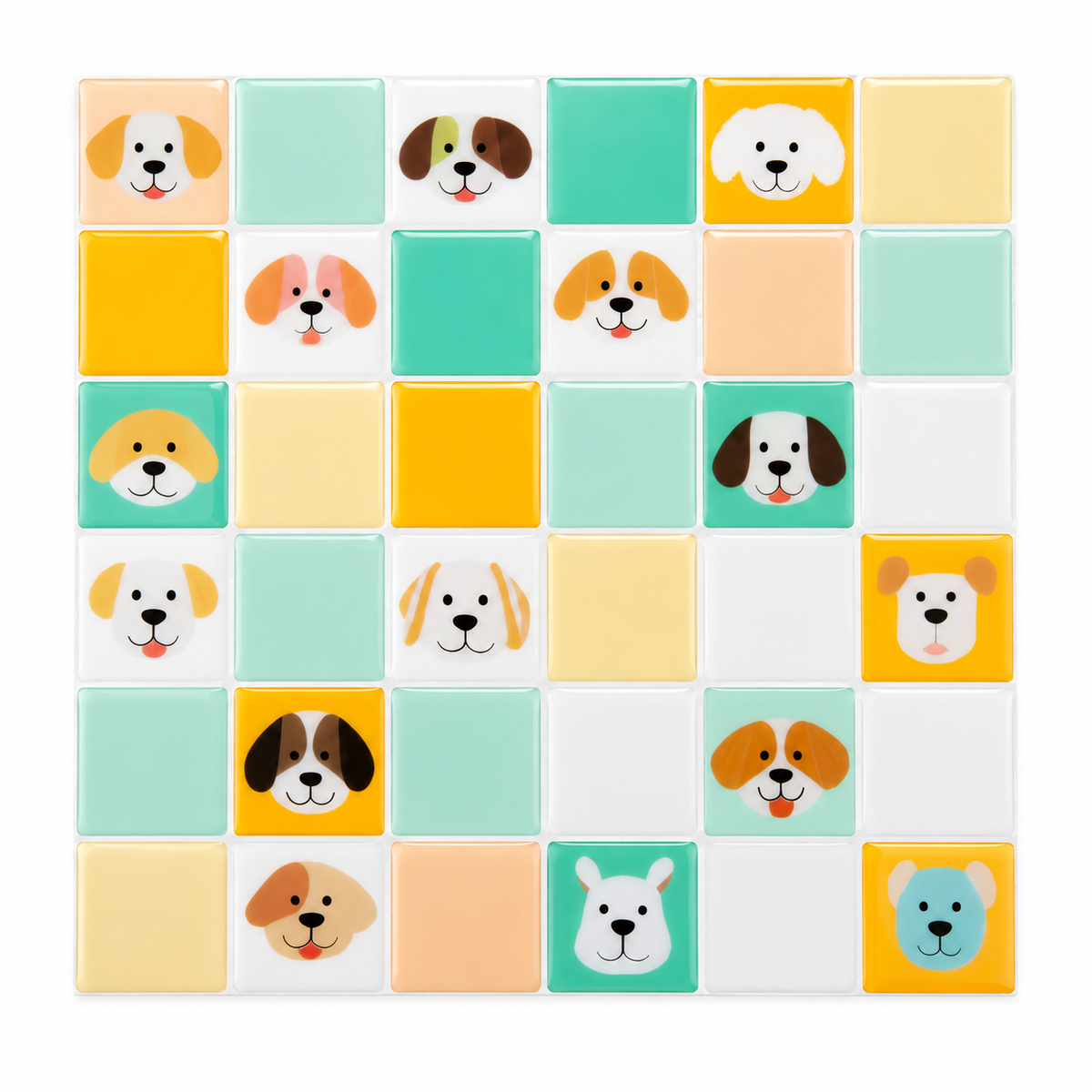 Playful Puppies Peel & Stick Wall Tiles