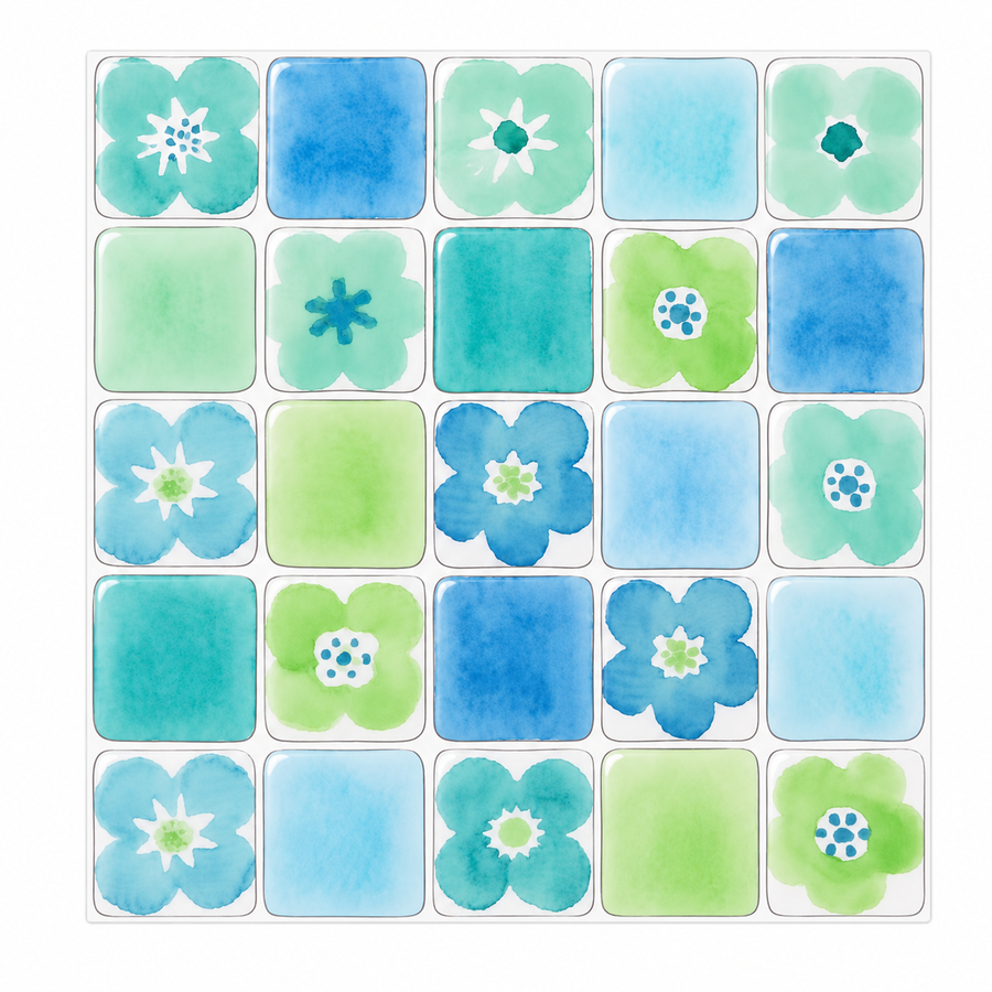 Blue Meadow Peel & Stick Wall Tiles